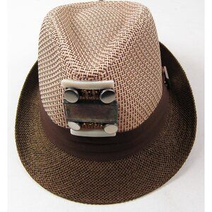 Fedora Men's Brown Summer Custom Embellished Hat Size Large